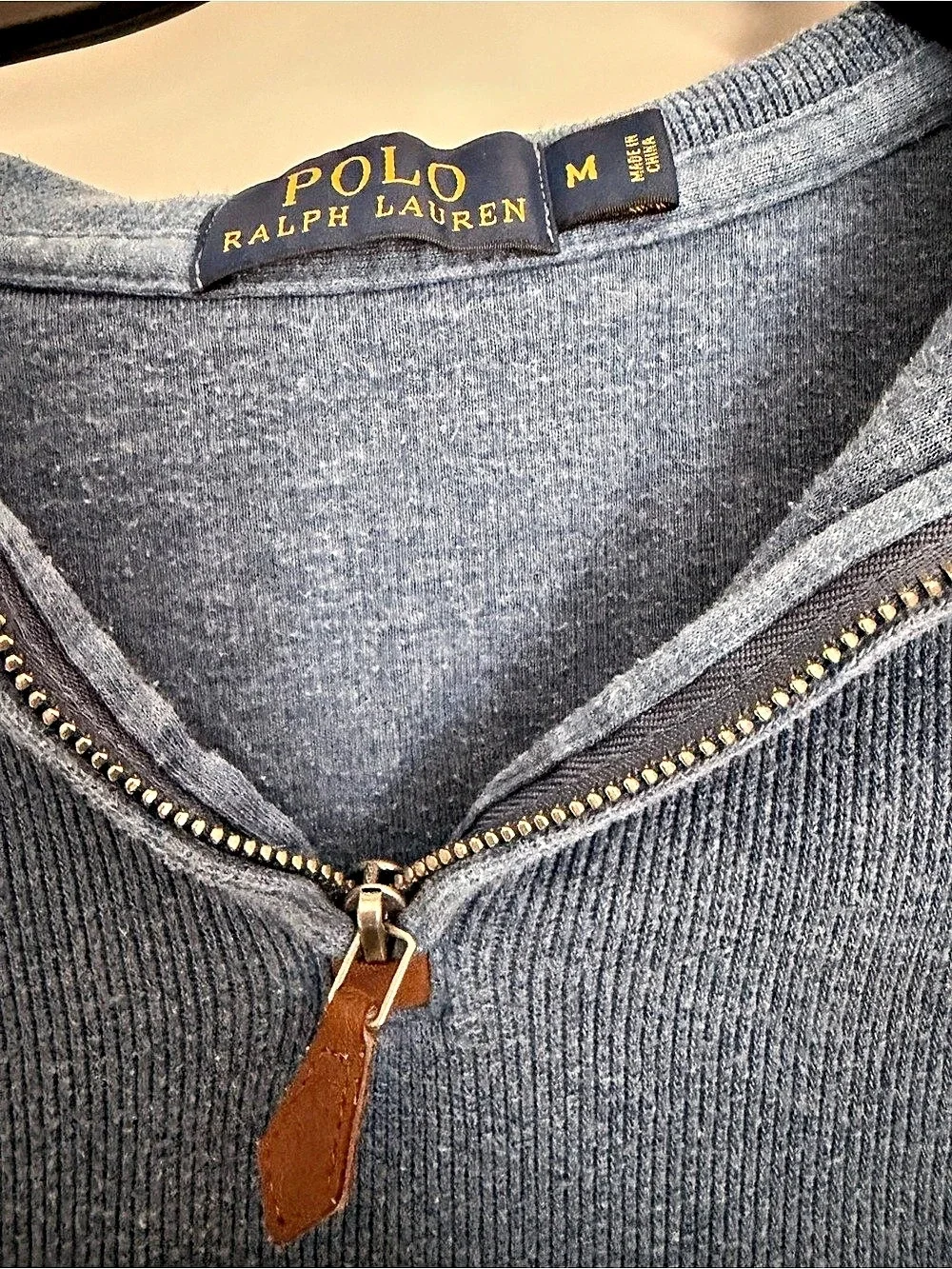 Polo Ralph Lauren Men's Blue Quarter-Zip Pullover Medium